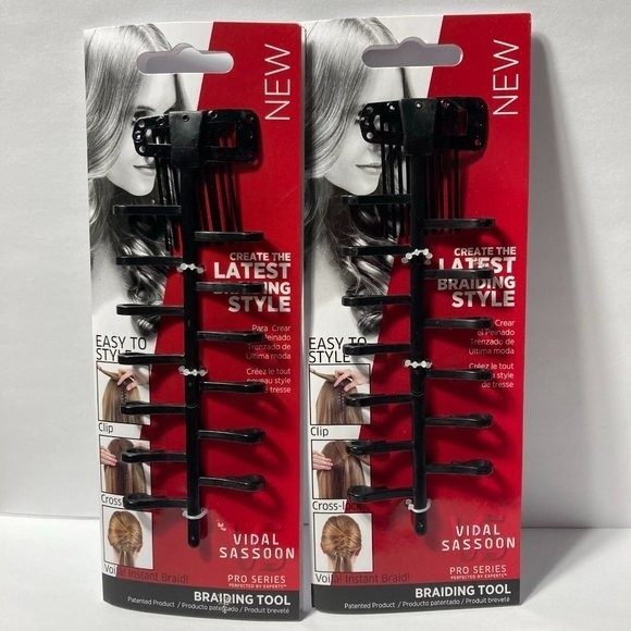 Vidal Sassoon Hair Styling Braiding Tool Set of 2 - Picture 1 of 13